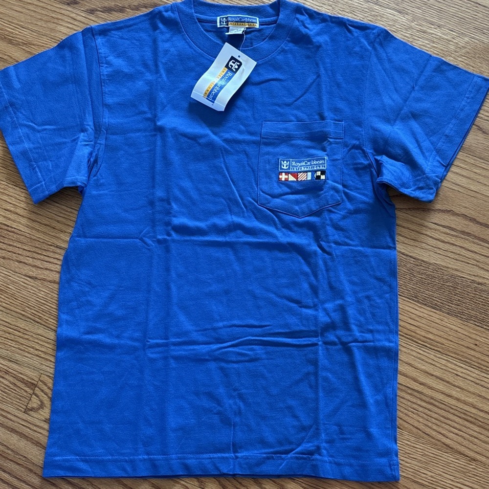 Royal Caribbean International Shirt VTG Embroidered Short Sleeve Royal‎ Blue S